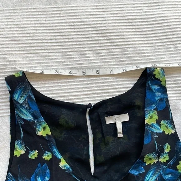 JOIE Mare Blue Floral Linen and Silk Dress Size Medium - Picture 6 of 8